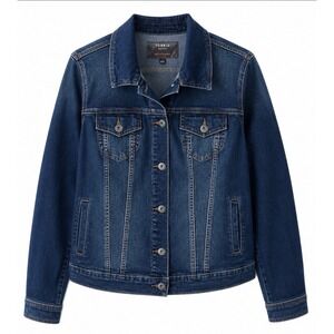Torrid Denim Jacket Women's 1X Dark Wash Stretch Trucker Jean Jacket Plus Size